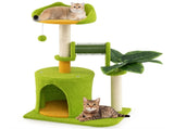 Cat Tree - 22LBS Capacity, Palm Tree Design with Self-Groomer & Scratching Posts 49377663