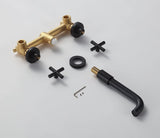 Double Handle Wall Mount Bathroom Faucet Matte Black W122453406