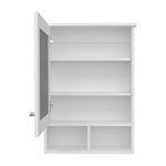 ZUN Medicine Cabinet 29" H, with 5 Shelves, 1 Door, and 1 Mirror, White B097P250880