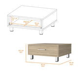 ZUN Myers Coffee Table, Four Legs, One Drawer B128P148756