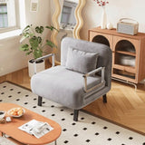 31.5 Convertible Chair Bed, Tri-Fold Sofa Bed with Adjustable Backrest & Pillow, Leisure Chaise W1767P220576