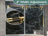 56-60" W x 60" H Brushed Gold Frameless Single Sliding Shower Door, Bathtub Door, 5/16" T5595P475184