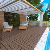 H Style 12" Patio Deck Tiles, DIY Module Interlocking Decking Tiles Floor Tile,Easy and Quick W206P195972