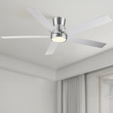 52" Brushed Nickel Lowe Profile Ceiling Fan with Light W1367P270468