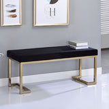 Black and Champagne Bench with C Metal Base B062P189145