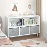 Kids bookcase with Collapsible Fabric Drawers, Children's Book Display, Toy Storage Cabinet 11190729