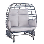 ZUN 2 person Swing egg chair with rocking glide frame and cushion W349111245