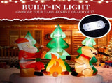 9FT Lighted Christmas Inflatable Decoration, Inflatable Santa and Reindeer Around Campfire, Funny 30767144