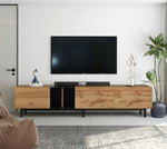 ZUN Modern TV Stand for 80'' TV with 3 Doors, Media Console Table, Entertainment Center with Large WF302939AAP