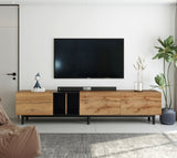 ZUN Modern TV Stand for 80'' TV with 3 Doors, Media Console Table, Entertainment Center with Large WF302939AAP