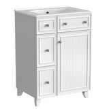 ZUN 24-Inch Bathroom Vanity Cabinet with Ceramic Sink, 2 Drawers, 1 Door WF532034AAK