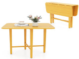 Space-Saving Round Corner Dining Table, Seats 2-4 Natural Wood Tone Foldable Kitchen Table 44050996