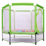 ZUN 55'' Toddlers Trampoline with Safety Enclosure Net and Balls, Indoor Outdoor Mini Trampoline for 57649214