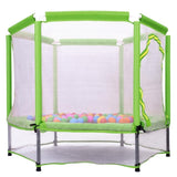 ZUN 55'' Toddlers Trampoline with Safety Enclosure Net and Balls, Indoor Outdoor Mini Trampoline for 57649214