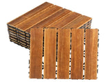 27pcs Wood Interlocking Deck Tiles 11.8"x11.8", Waterproof Flooring Tiles for Indoor and Outdoor, 26135627