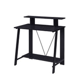 ZUN Black Writing Desk with Upper Shelf B062P184533