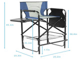 31" Tall Directors Chair with Footrest, 4Portable Bar Height Folding Camping Chair with Built-in Cup 71501558