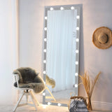 Hollywood Full Length Mirror with Lights Full Body Vanity Mirror with 3 Color Modes Lighted Standing W70832319