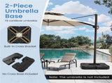 2-Piece Fillable Cantilever Umbrella Base, Heavy Duty Water & Sand Weighted HDPE Patio Umbrella 49487926