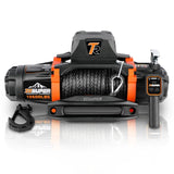 ZESUPER 12V 13500 lb Load Capacity Winch Synthetic Rope Hook Winch Kit Waterproof IP66 W121863300