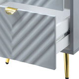 Grey High Gloss 2-drawer Nightstand B062P186417