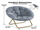 Faux Fur Saucer Chair, Comfortable Disc Chair, Ideal for Living Room & Bedroom, in Gray, White, Pink 97576381
