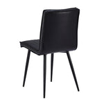 ZUN Faux Leather Dining Chairs set of 2, Carbon Seel Metal Frame Leg, Black 61264021