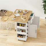 ZUN Multi-Functional Kitchen Island Cart with 2 Door Cabinet and Two Drawers,Spice Rack, Towel Holder, 70998912