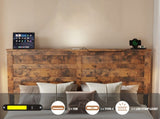 Queen Bed Frame with Upholstered Headboard Wood Platform,Storage Headboard with Charging Station W636P566604