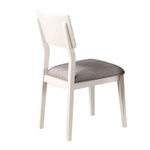 ZUN Set of 2 Grey Fabric Upholstered Dining Chairs, White B016P226052