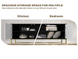 Modern Black and White Color Scheme Press Design 4 Door Cabinet, Living Room TV Stand T3609P347452