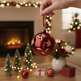 6PCS Set 3.9" Christmas Glass Ball Ornaments 3.9x3.9x3.9in Christmas Tree Hanging Decorations for 84434848