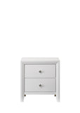 Contemporary Modern Look 2-Drawer Nightstand End Table White Finish Two Storage Drawers Round Knobs B011P159825