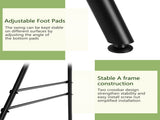 133*137*180cm Wrought Iron Four-Legged Standing 200kg Three Rings Hanging Chair Frame Black 76632052