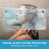 60" W x 57" H Aluminum Frame Double Sliding Shower Door, Soft-Close Matte Black Bathtub Door, 1/4" W3377P308205