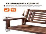 Outvita Wooden Porch Swing, Outdoor Patio Swing, 44" Swing Bench with Hanging Chains and Reclined 21631313