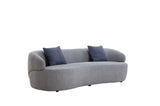 ZUN Mid Century Modern Curved Sofa, 3 Seat Cloud couch Boucle sofa Fabric Couch for Living Room, W87646572