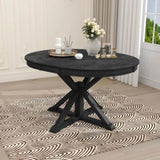 Retro Functional Extendable Dining Table with a 12" Leaf for Dining Room and Living Room 81642106