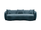 Modern Curved Sofa, Boucle Fabric Couch for Bedroom, Office, Apartment Blue W876102840