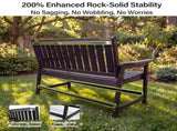 HDPE Outdoor Bench, Weather-Resistant Patio & Porch Bench With Aluminum-Reinforced Frame, 560 Lbs 01185495