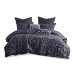 ZUN 3 Piece Elastic Embroidered Cotton Duvet Cover Set B03596522