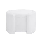 ZUN Cozy Boucle Storage Ottoman: Stylish Comfort with Hidden Storage, White N769P199879W