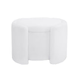 ZUN Cozy Boucle Storage Ottoman: Stylish Comfort with Hidden Storage, White N769P199879W