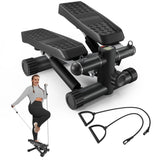 ZUN Steppers for Exercise, Stair Stepper with Resistance Bands, Mini Stepper with 330LBS Loading 07186320