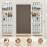 6-Tier Over the Door Pantry Organizer, Large Metal Door Spice Rack, Hanging Heavy-Duty Pantry Door 00351775