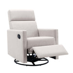 ZUN Modern Upholstered Rocker Nursery Chair Plush Seating Glider Swivel Recliner Chair, Tan 43718579