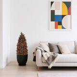 90cm Artificial Boxwood Topiary Tree for Outdoor Porch and Patio Decoration, Red , 2pcs/set W2945P323201