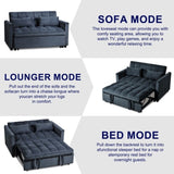 3 in 1 Convertible Sleeper Sofa Bed, Modern Pull Out Couch Bed, Adjustable Backrest, Velvet Loveseat W2121P179227