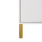 TREXM Modern sideboard with Four Doors, Metal handles & Legs and Adjustable Shelves Kitchen Cabinet WF295368AAK