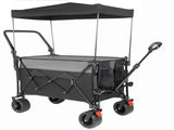 Multi-Functional Push-Pull Folding Wagon Cart with Rotating Handle & Canopy, 7''x4''All-Terrain 41039470